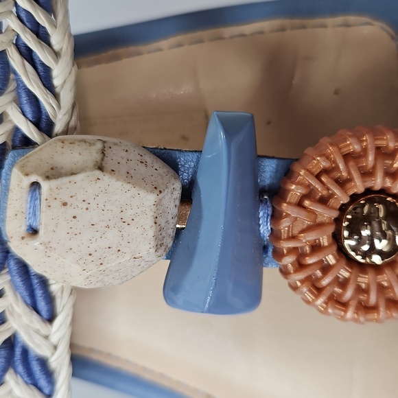 Dakota Y6791 rasteira pedraria sandal Blue Leather Sandals Size 7 - Picture 4 of 8